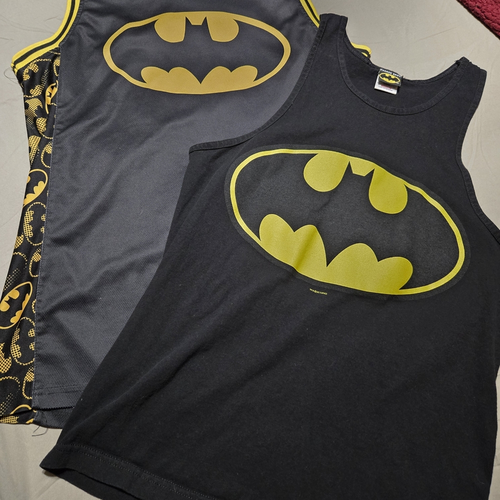 Lot Of 2 Black Tank Top with Batman Logo Size MEDIUM